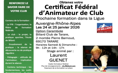 Formation au Certificat d'Animateur de Club