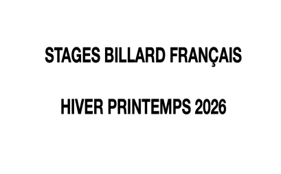 Stages billard français hiver printemps 2026